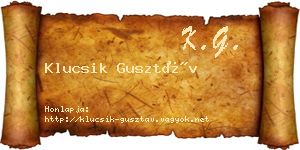Klucsik Gusztáv névjegykártya